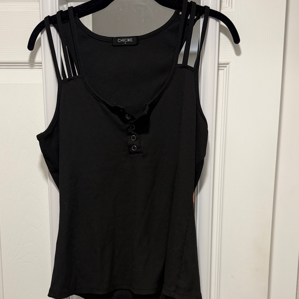 Chic Black Multi-Strap Tank Top